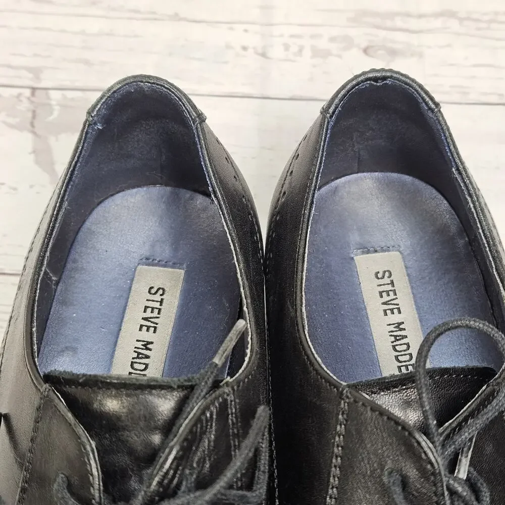 Madden Dress Oxford Shoes Mens Size 10 Black Lace Up Derby RIVARS